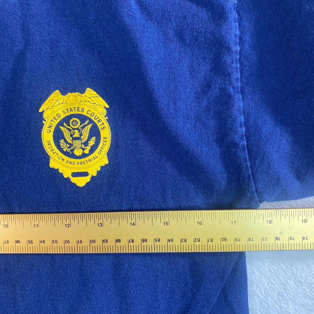 US Courts Probation Pretrial Officer T Shirt Navy Blue Medium‎ Tee Uniform - Picture 2 of 5